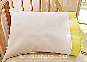 Baby Pillowcases. White with Aurora trims. Set of 2 - Click Image to Close